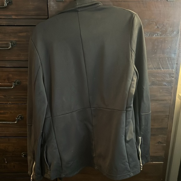 Sexy wide collar fashion jacket great for layering black, mens size medium - Picture 8 of 9